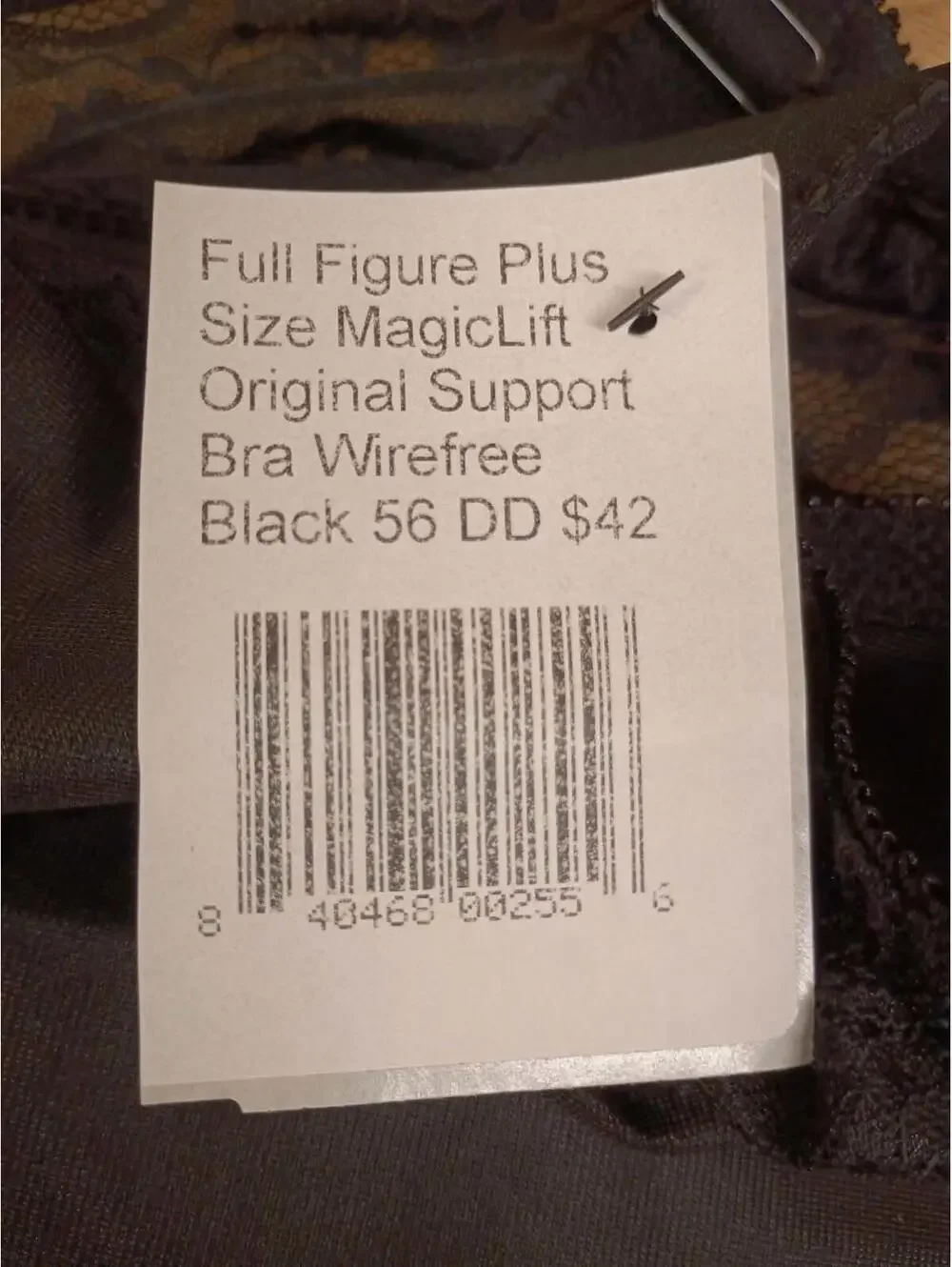 GLAMORISE MAGICTLIFT ORIGINAL WIREFREE SUPPORT BRA BLACK SIZE 54DD